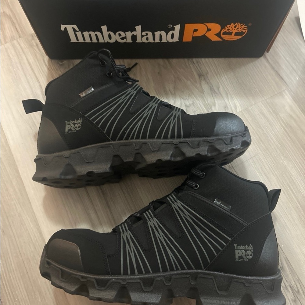 Timberland PRO Men's Black and Gray Boots